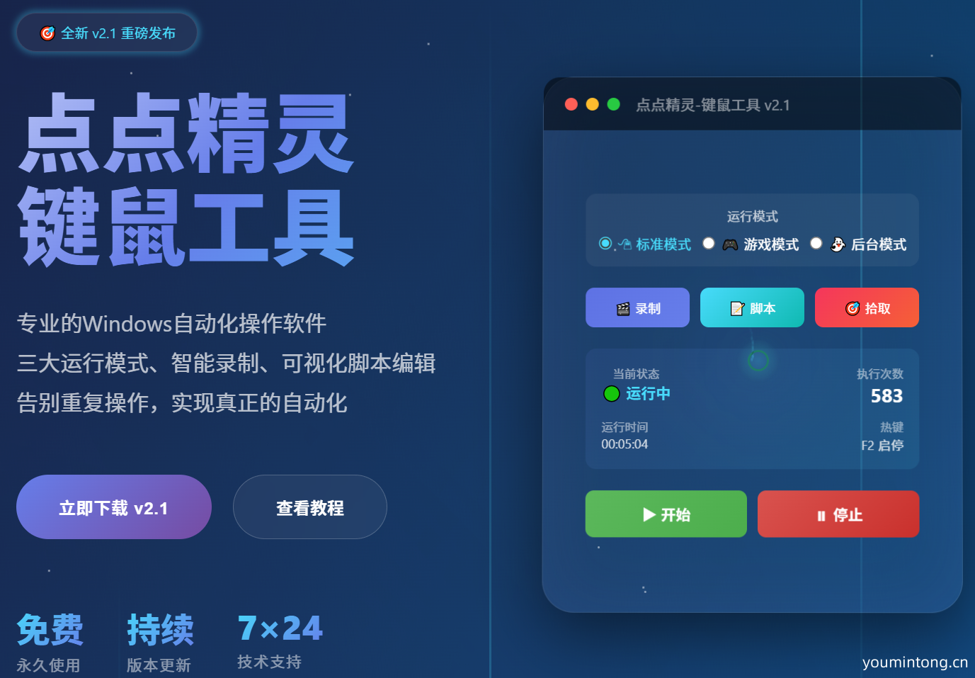 点点精灵：专业Windows键鼠自动化工具，免费永久使用，告别重复操作